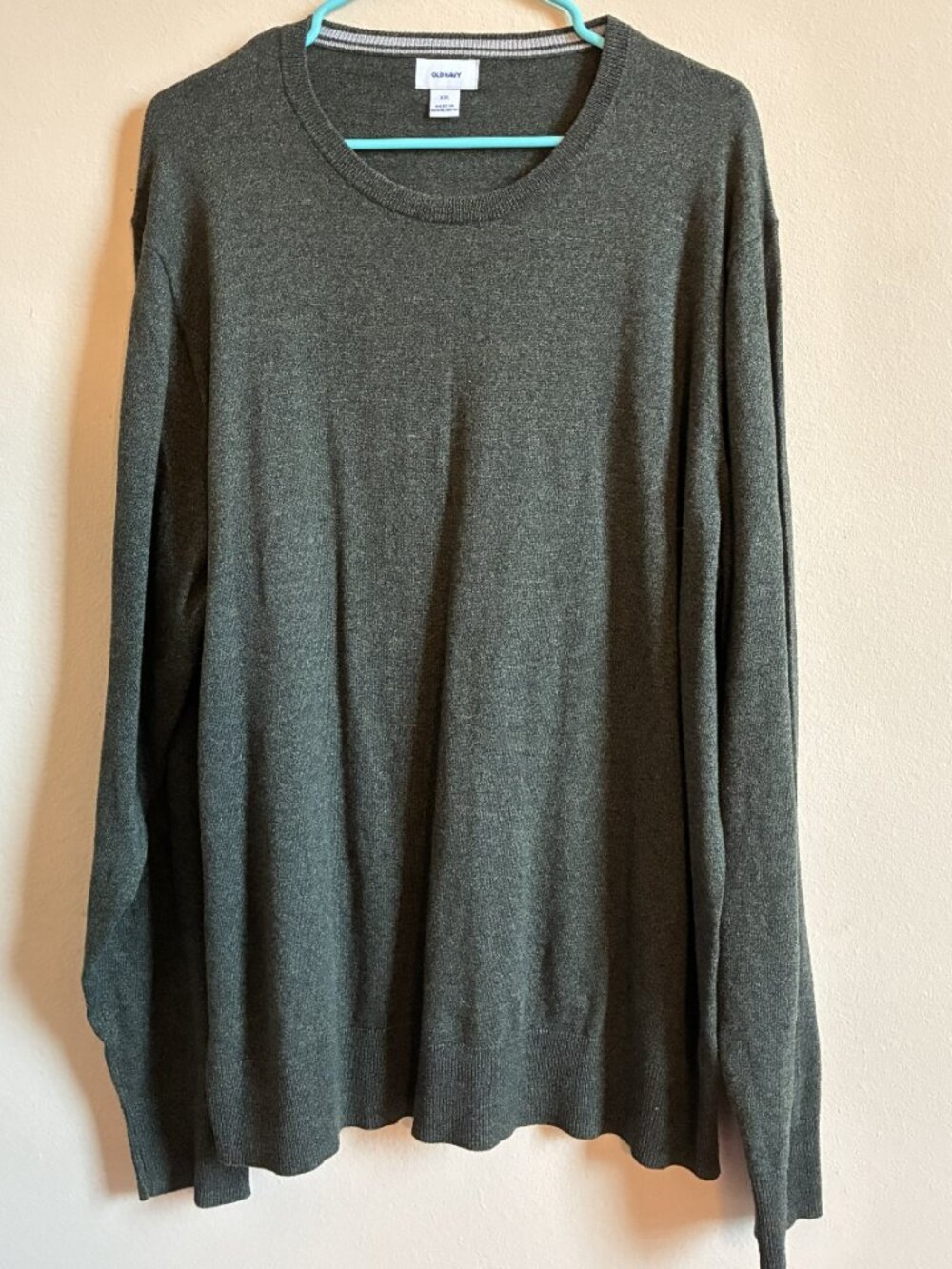 Old Navy Crewneck Sweater (Men's XXL); Dark Green; Solid; Cotton/Polyester